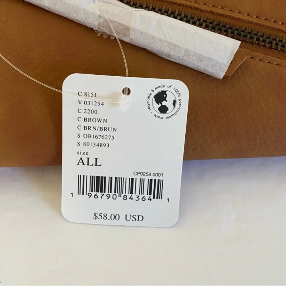 Free People Distressed Vegan Brown Wallet Wristlet - Picture 9 of 11